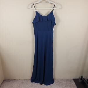 Love Lucy Navy Ruffle Maxi Dress Size S